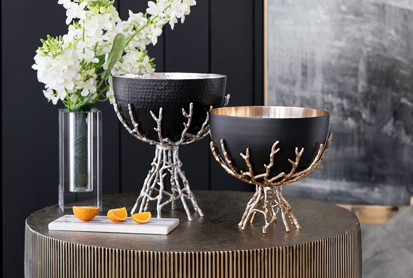 Black Twig Bowl Decor