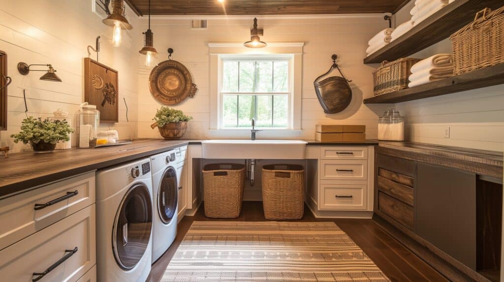 Rustic Modern Home Decor Laundry Space