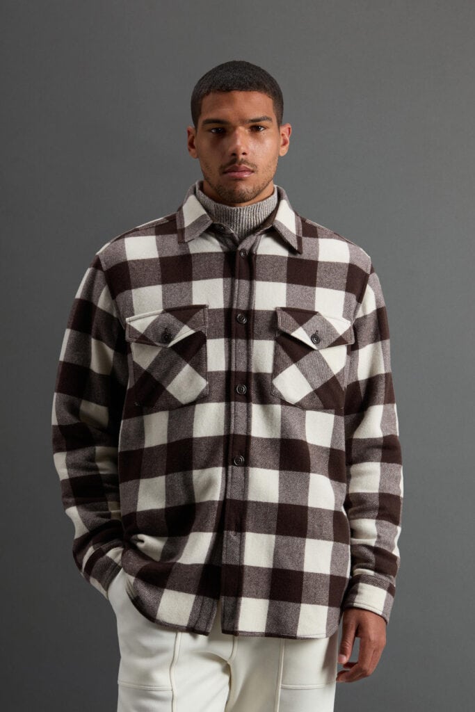 Woolrich Check Overshirt in Pure Cashmere