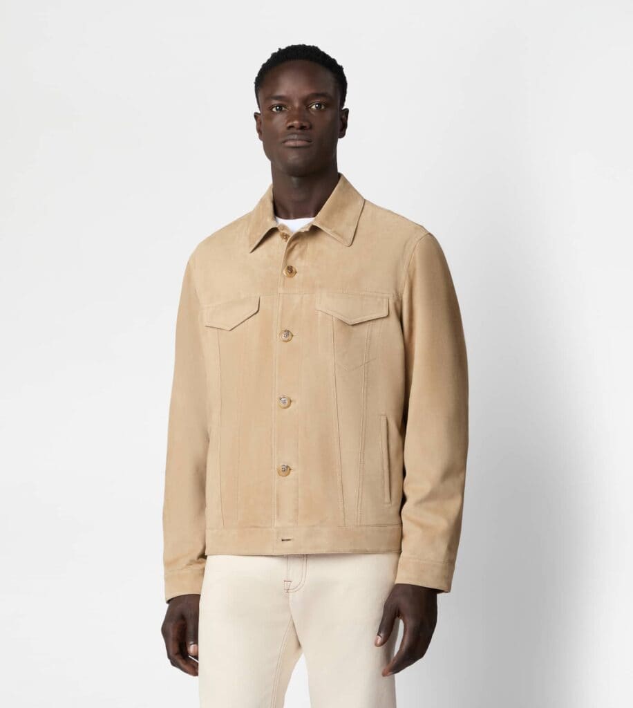 Tod's Pashmy Trucker Jacket in Suede