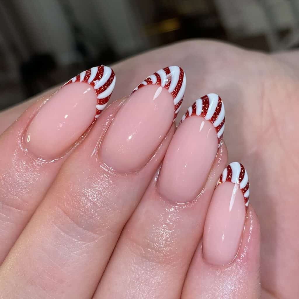 Candy Cane Nail Art