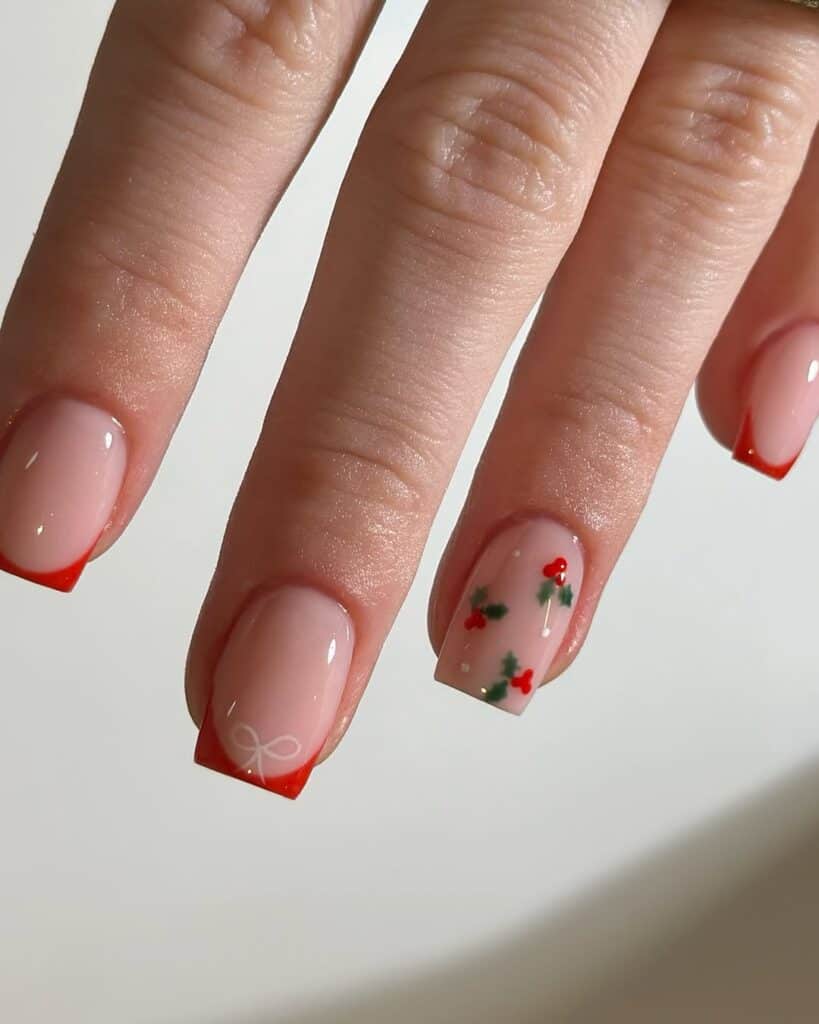 Mistletoe Christmas Nails