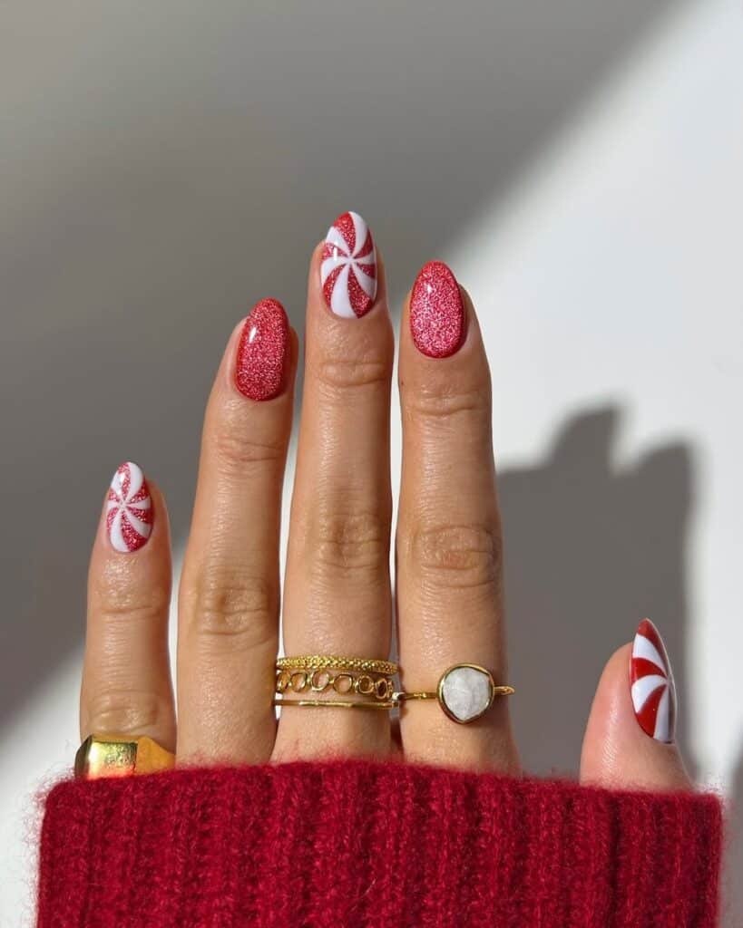 Peppermint Swirl Nails