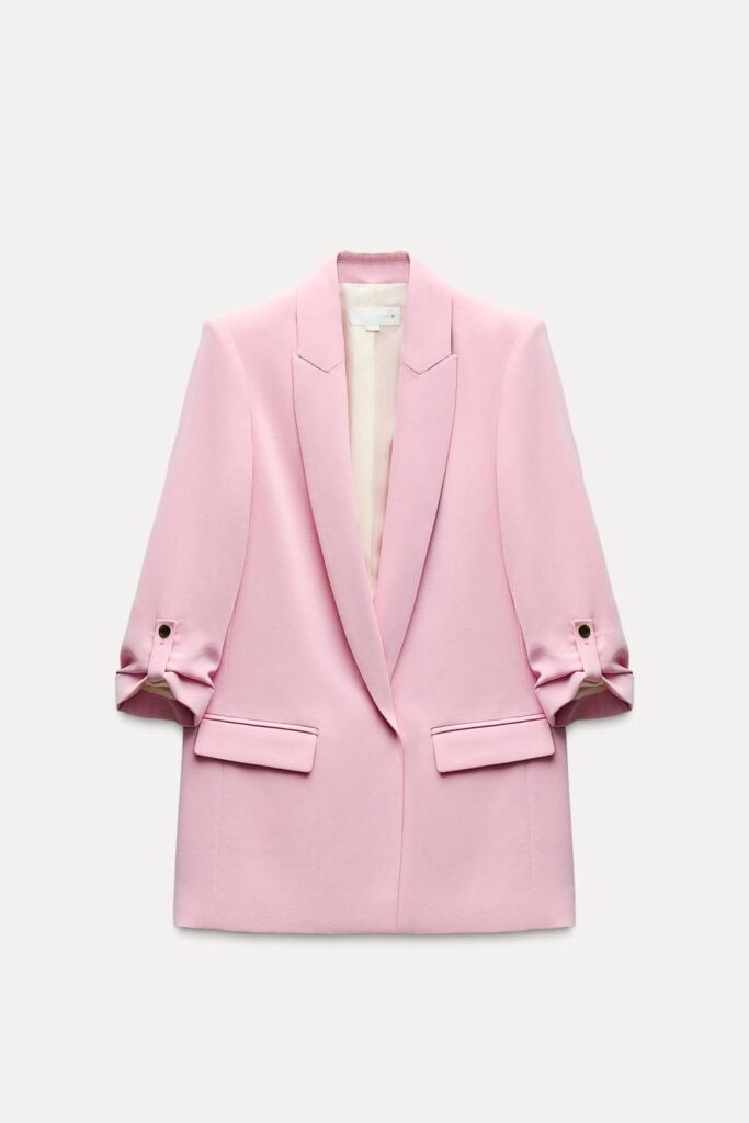 Zara Blazer With Rolled-Up Sleeves