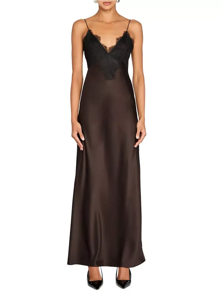 Ser.o.ya Grenache Satin Maxi Dress