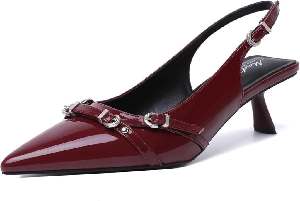 Mostrin Patent Leather Pointed Toe Pumps