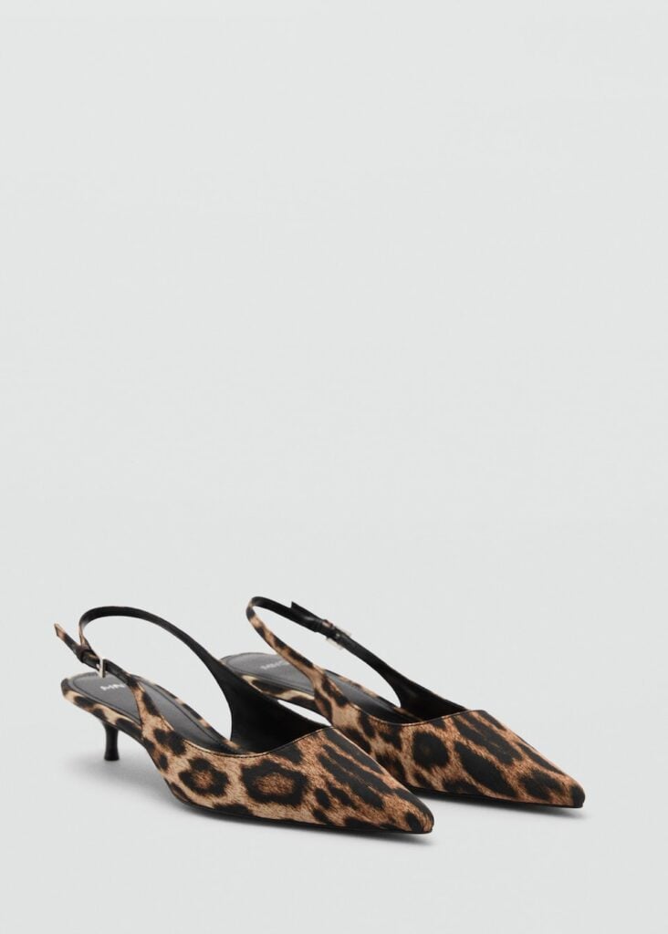 Mango Leopard-Print Heeled Shoes