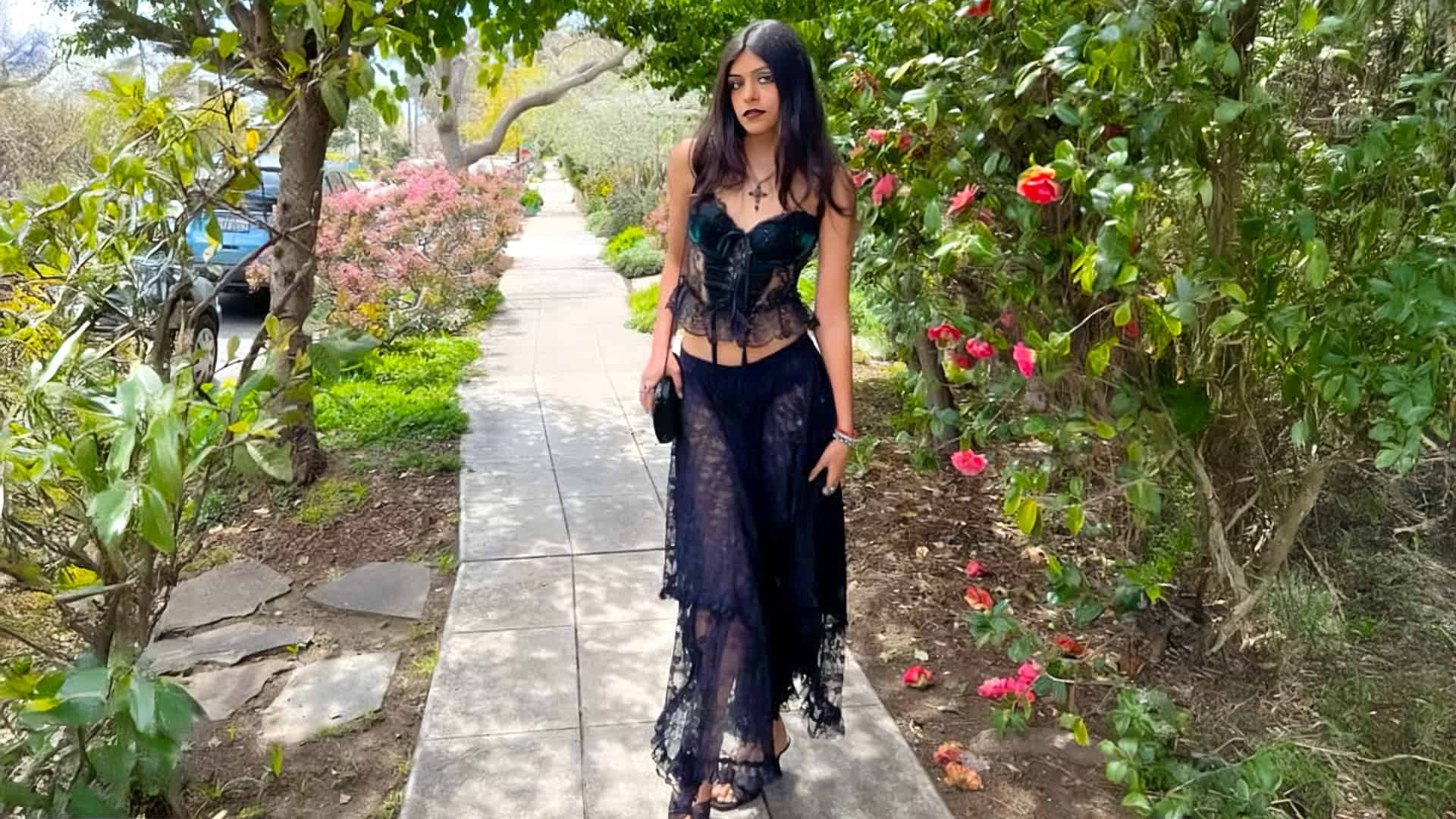 Gothic Lace Skirt and Velvet Corset