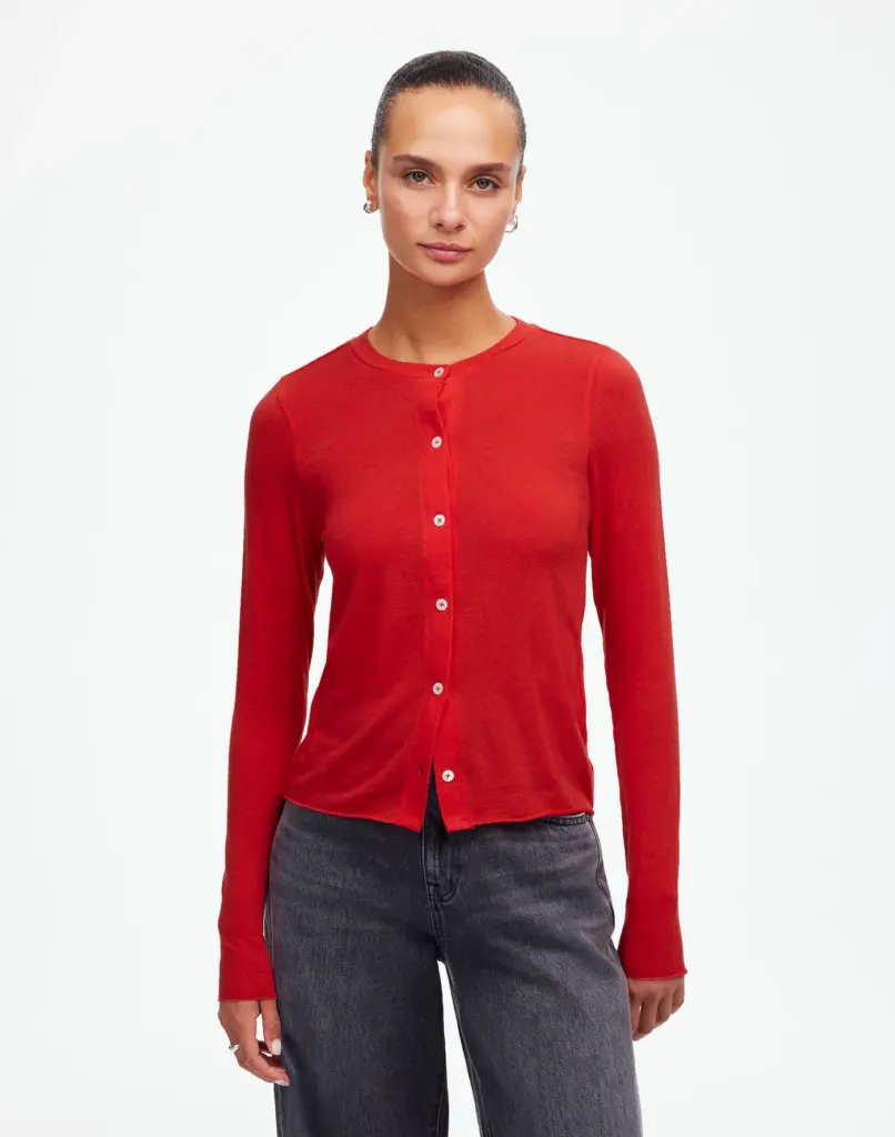 Madewell Wool-Blend Crewneck Cardigan