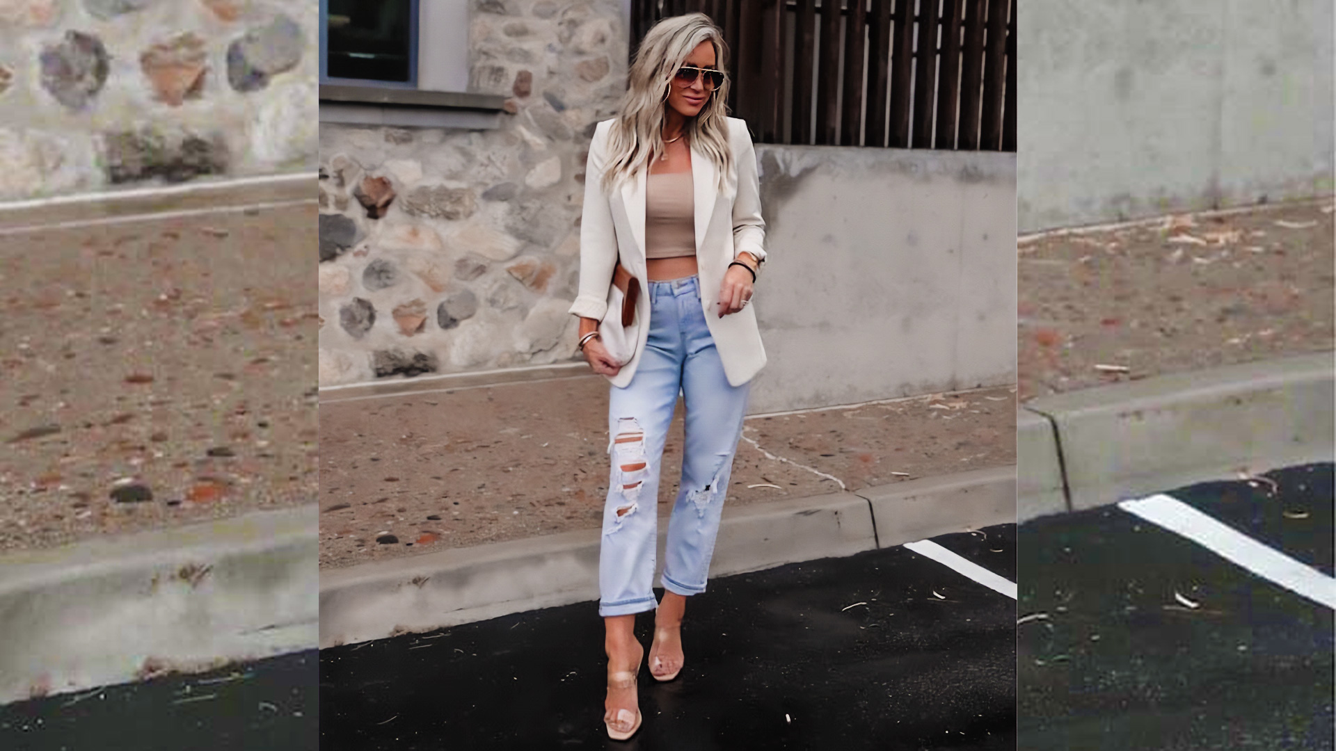 Oversized Blazer and Ripped Jeans