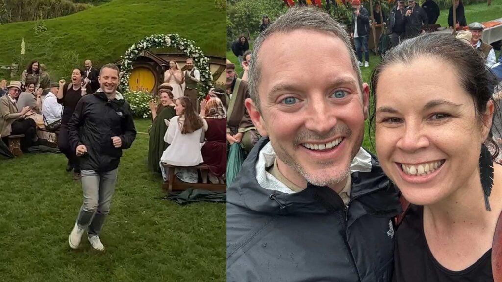 Elijah Wood with wedding photographer Cath Ullyett