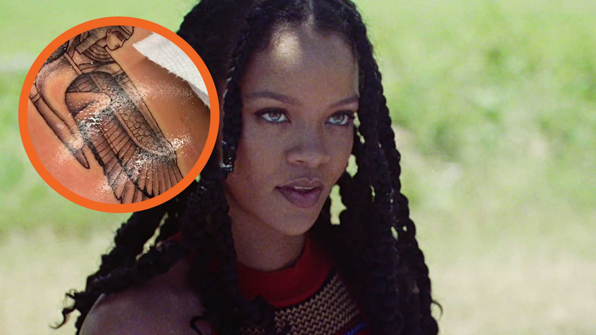 Rihanna Isis on her chest tattoo