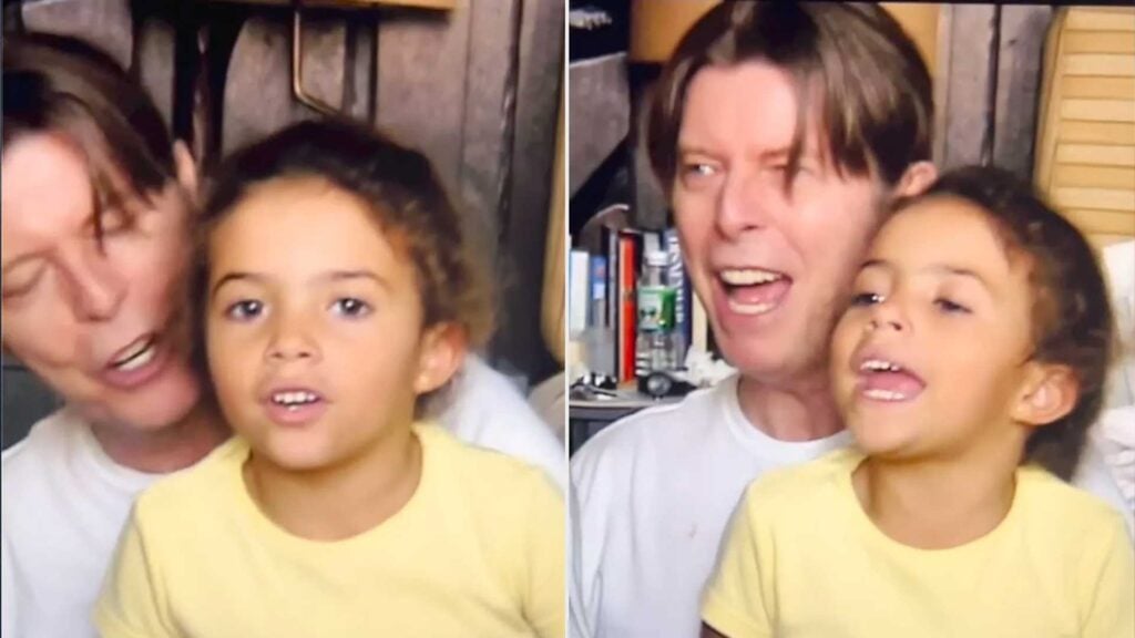David Bowie singing with his daughter Alexandria "Lexi" Zahra Jones
