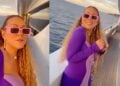 Mariah Carey 57 Birthday Purple Yacht Outfit