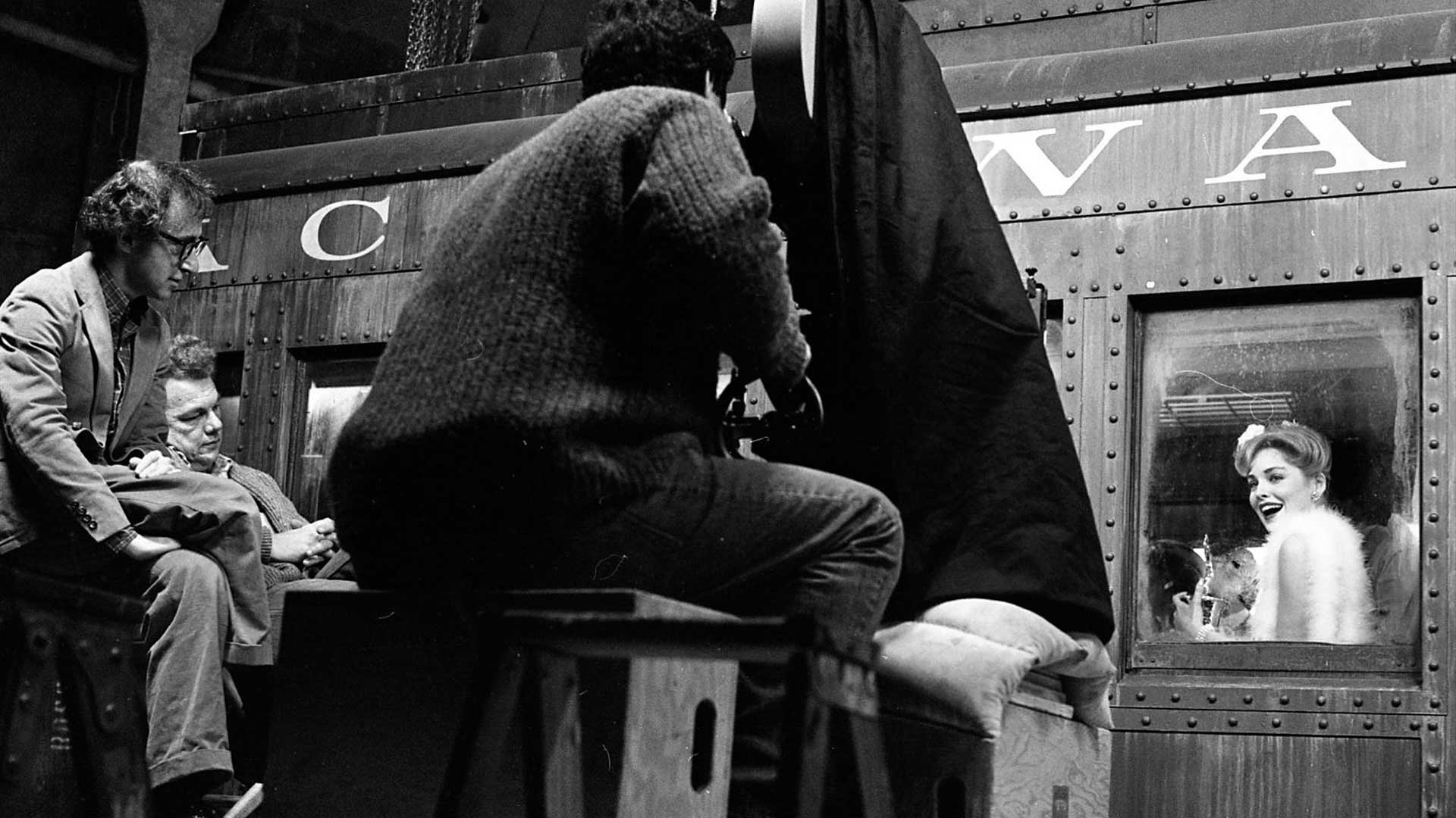 Sharon Stone during the filming of Stardust Memories